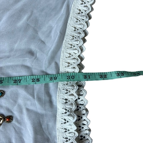 NWT Boston Proper Sunburst Tunic white sheer beaded coverup top size XL swim - Picture 10 of 11